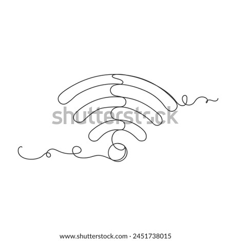 Wifi signal continuous one line drawing isolated vector illustration on white background.