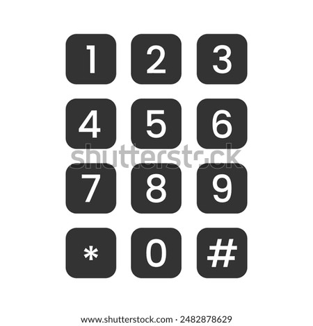 Number pad icon isolated vector illustration on white background.