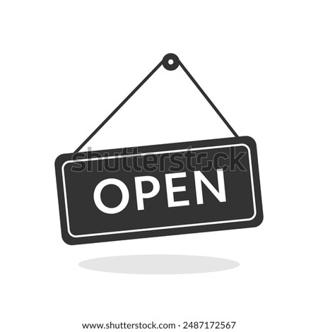 Open sign icon isolated vector illustration on white background.