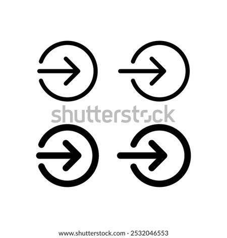 Sign arrow in circle icon symbol isolated vector illustration on white background.