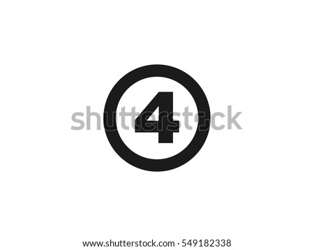 Number 4 icon vector illustration on white background