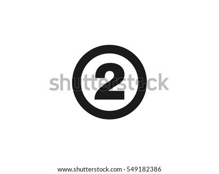 Number 2 icon vector illustration on white background