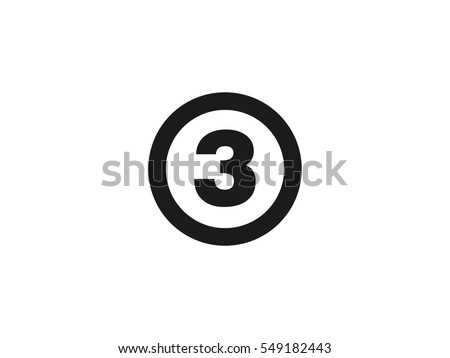 Number 3 icon vector illustration on white background