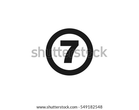 Number 7 icon vector illustration on white background