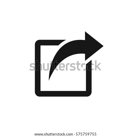 Share icon with square and arrow vector illustration on white background