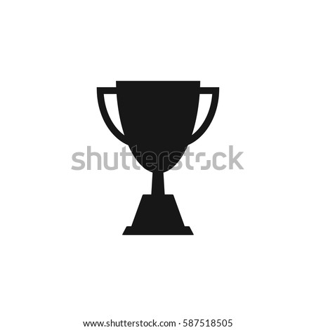 Champions trophy icon vector illustration. First place award sign. Victory symbol. 