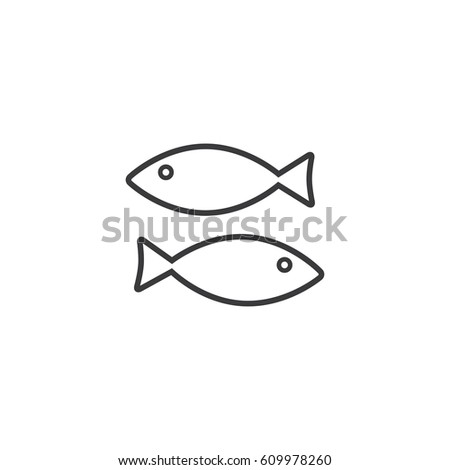 Outlines fish icon illustration on white background.