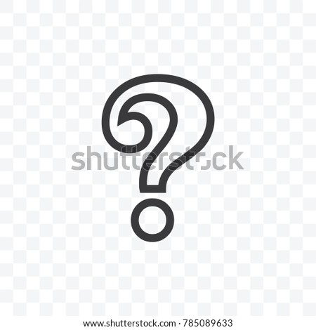 Outlined question mark icon vector illustration on transparent background.