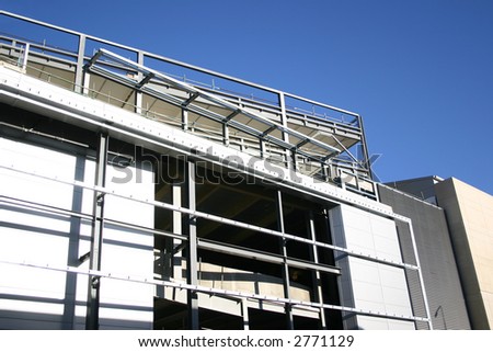 construction of a modern building showing its structure details