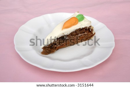 decorated slice of  carrot cake