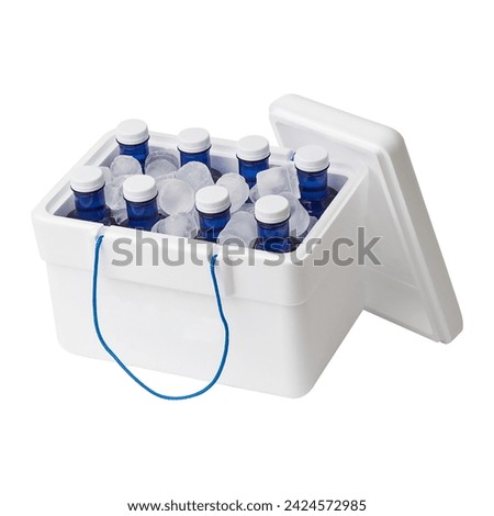 Similar – Image, Stock Photo Styrofoam box with food from snack bar on shimmering satin bed sheet