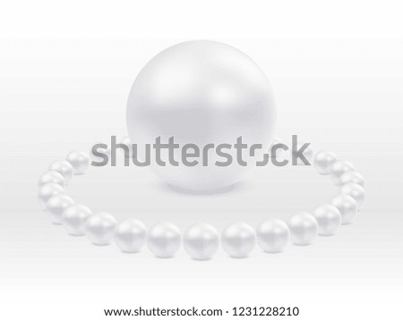 3d realistic sea pearl necklace and big pearl on a white background. vector illustration easy to edit and customize. eps 10