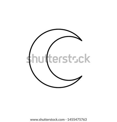 crescent thin line icon on white background. simple flat vector clear weather symbol. eps 10