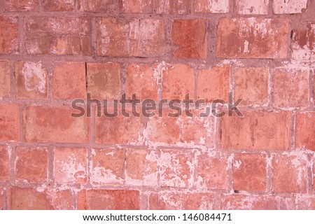 Brick wall of a large plain brick (background).