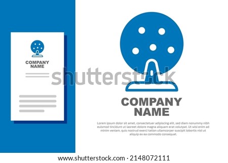 Blue Lottery machine with lottery balls inside icon isolated on white background. Lotto bingo game of luck concept. Wheel drum leisure. Logo design template element. Vector