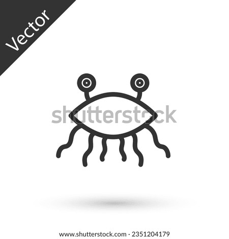 Grey line Pastafarianism icon isolated on white background.  Vector Illustration