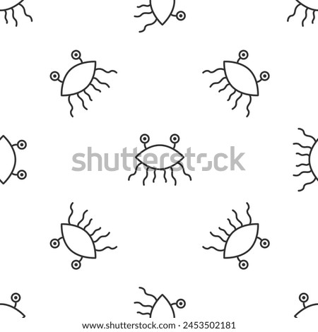 Grey line Pastafarianism icon isolated seamless pattern on white background.  Vector Illustration