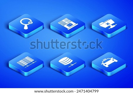 Set Taxi car, Search location, Server, Data, Web Hosting, , Mail server and FTP cancel operation icon. Vector