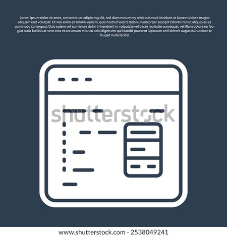 Blue line Software, web developer programming code icon isolated on blue background. Javascript computer script random parts of program code.  Vector