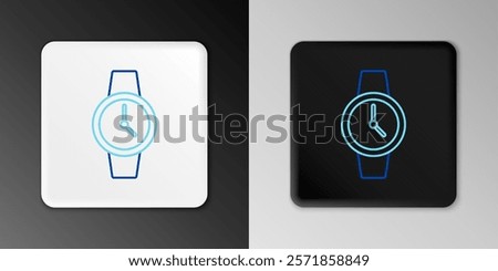 Line Wrist watch icon isolated on grey background. Wristwatch icon. Colorful outline concept. Vector