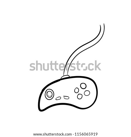 game controller doodle icon vector 