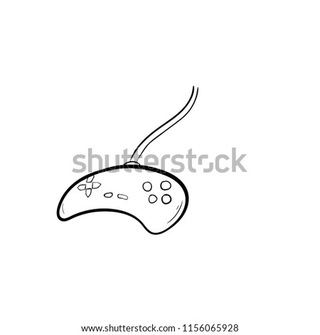 game controller doodle icon vector 