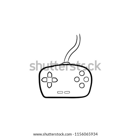 game controller doodle icon vector 