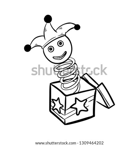 jack box doodle icon vector 