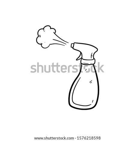 drawn Cleaning spray bottle doodle