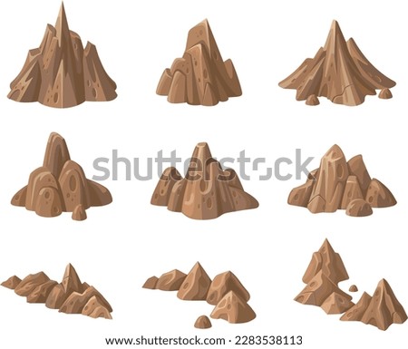 Set of cartoon rocks. Mountains and rocks isolated on white background.
Rocky Islands. 3D play rocks. Game set in isometric.
Elements for compiling a game map