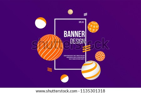 Minimal poster. 3D balls with patterns. bright neon colors on dark background. trendy style vector illustration. ideal for social media, web, banner, header, landing page, light box, ad, billboard