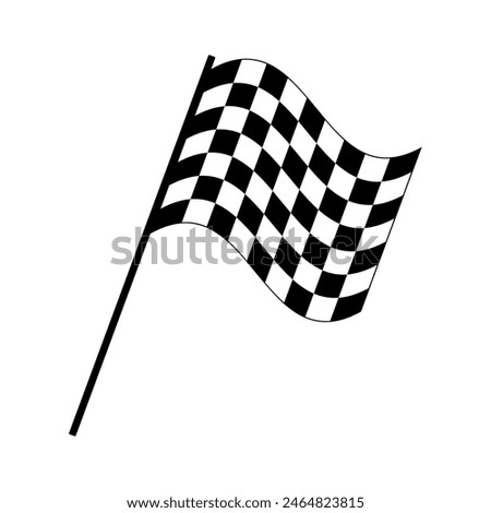 End of session, racing flag used in auto racing and similar motorsports. Checkered flag, displayed at start and finish line to indicate the officially finished race, and is associated with the winner.