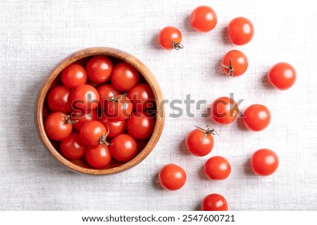 Similar – Image, Stock Photo Fresh small tomatoes on the vine