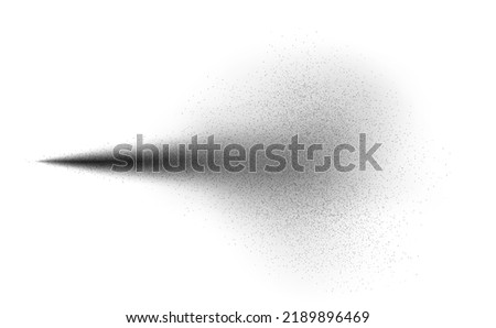 Black spray paint, atomizer or deodorant splash, sprayer effect isolated on white. Vector texture.