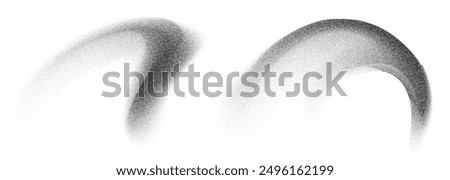 Dotwork abstract shapes, black grain texture, Abstract stipple sand effect, gradient from dots. Vector illustration.