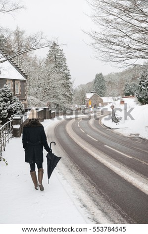 Similar – Image, Stock Photo Woman behind umbrella ahead