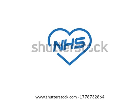 NHS logo design . letter NHS in the hearth shape logo design . vector illustration