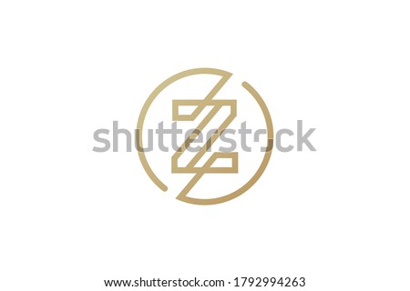 Z logo design . letter Z logo . clean and modern line art or single line style. Z logo using gold color . vector illustration Stok fotoğraf © 