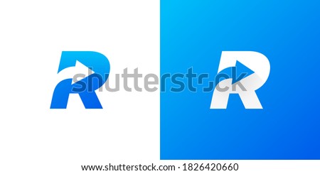 Letter R with Arrow . Letter R arrow logo design . vector illustration eps10 Stock fotó © 