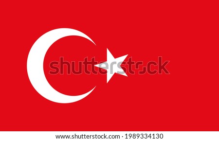 Turkey Flag, Türk bayrağı, National flag of Turkey, Turkish flag in standard proportion color mode RGB. vector illustration