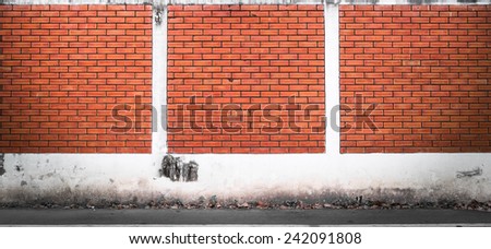 Street with brick wall background