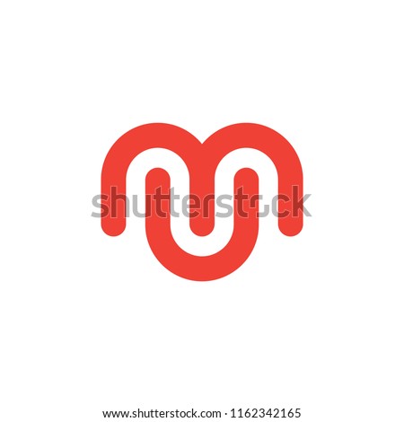 MU M logo design vector