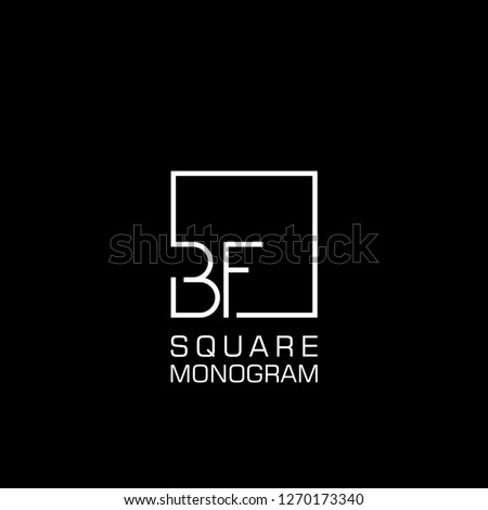 BF B F Logo design with square frame line art. vector illustration Stock fotó © 