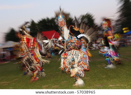 WEST VANCOUVER, BC, CANADA - JULY 10: Native Indian men dance during annual Squamish Nation Pow Wow on July 10, 2010 in West Vancouver, BC, Canada