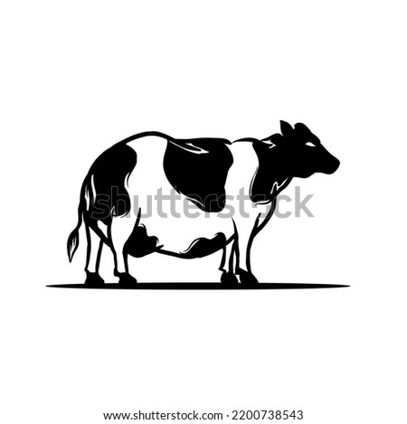 fat cow vector black and white 