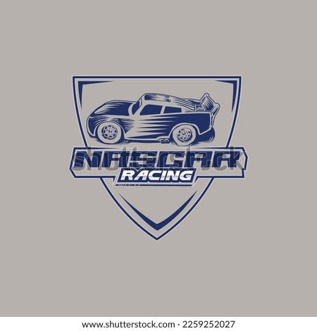 The Nascar Racing Car mascot logo Illustration