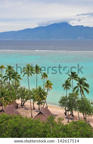 Island of Tahiti as viewed from Moorea