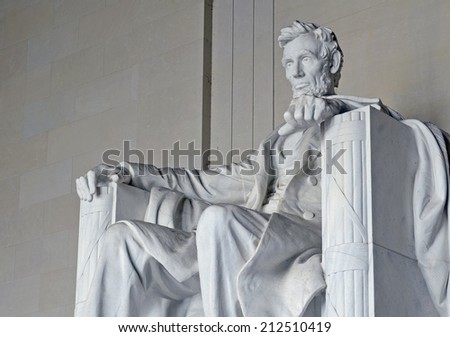 Statue of Abraham Lincoln, Lincoln Memorial, Washington DC, USA