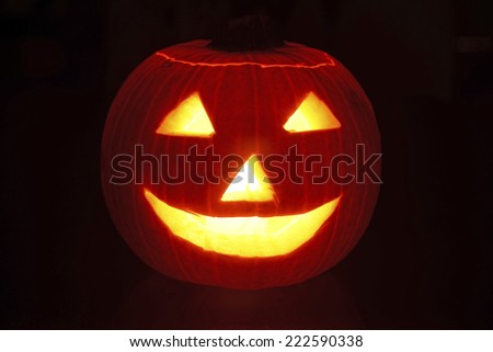 Halloween Pumpkin carved into Jack-o-Lantern