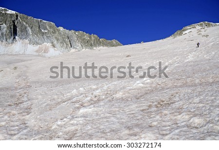 Colorado 14er, Snowmass Mountain in Spring snow, Elk Range, Rocky Mountains, USA